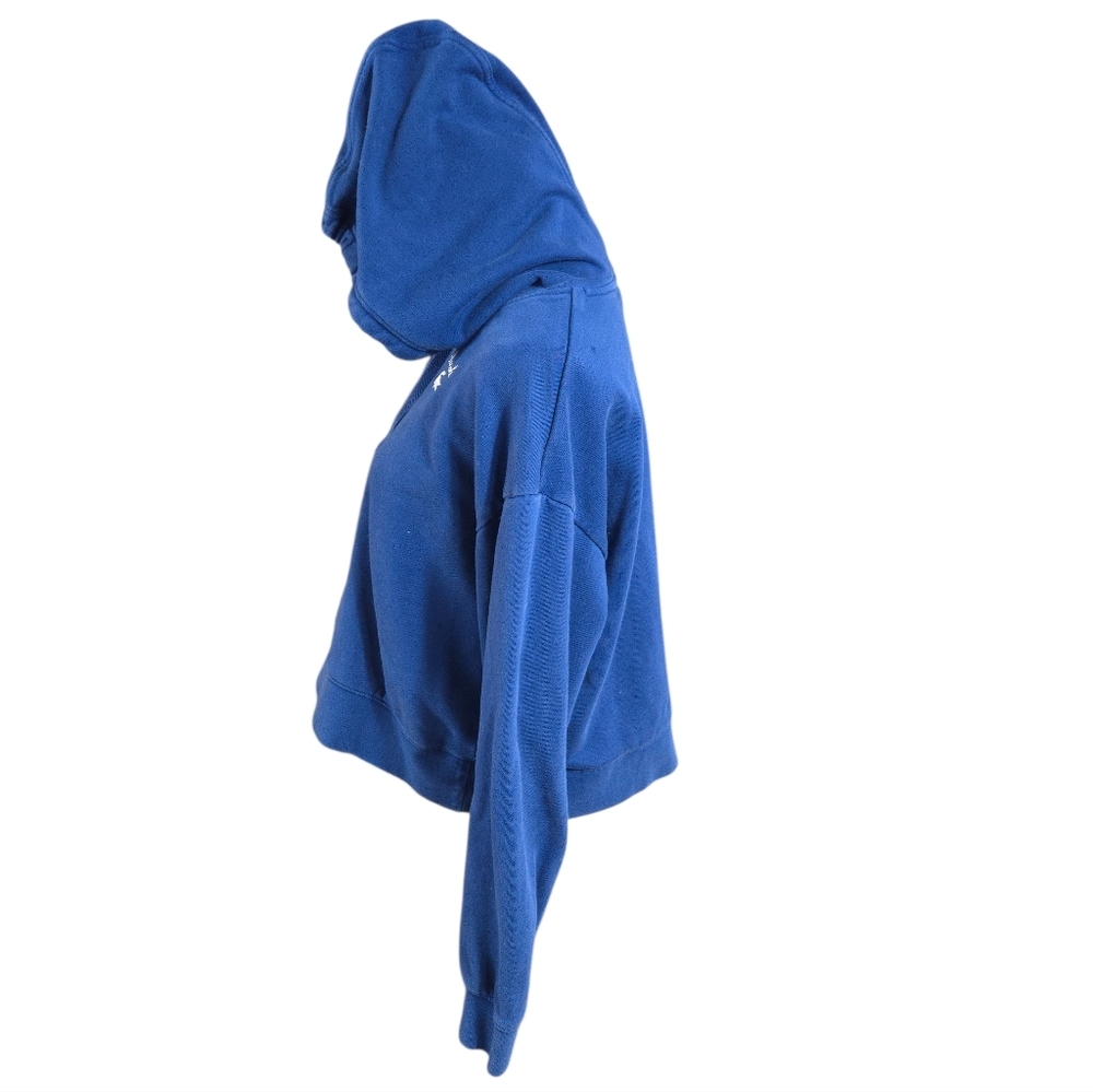 Lacoste Blue Cropped Hoodie Sweatshirt - Picture 6 of 8